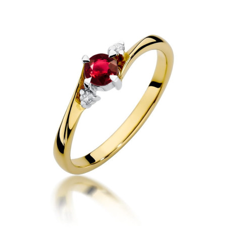 Pierścionek W346B Rubin 0,30ct żółte złoto