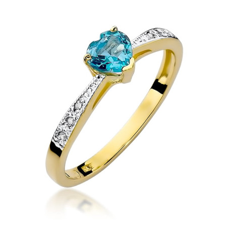 Pierścionek W065 Topaz 0,50ct żółte złoto