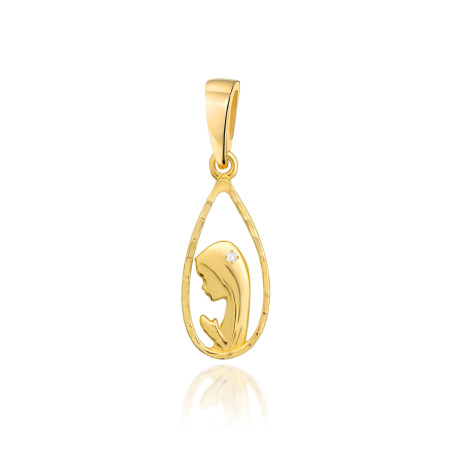 Zawieszka D056 z diamentami żółte złoto