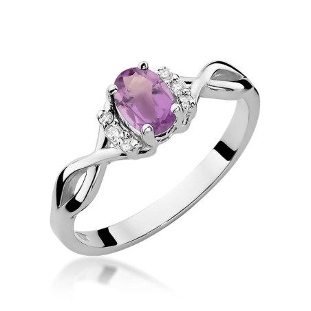 Pierścionek W019 Ametyst 0,40ct białe złoto