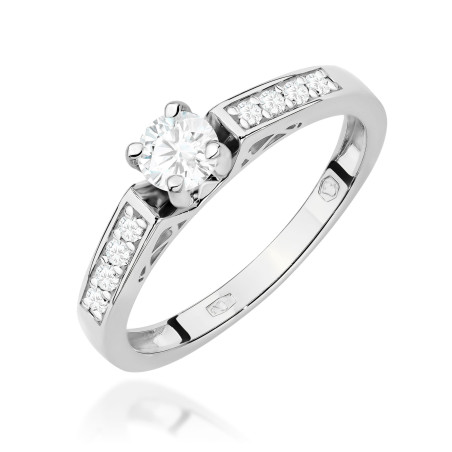 Pierścionek W0198 Diament Laboratoryjny 0,30ct białe złoto
