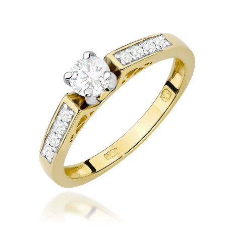 Pierścionek W0198 Diament Laboratoryjny 0,30ct żółte złoto