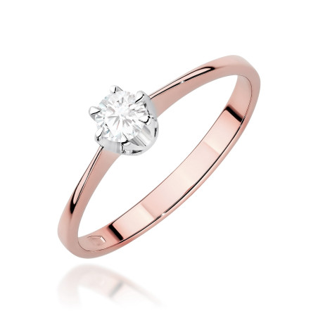 Pierścionek W0220 Diament Laboratoryjny 0,20ct różowe złoto