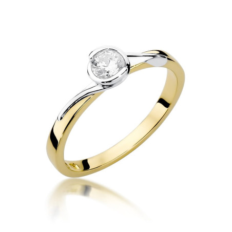 Pierścionek W357 Diament 0,25ct żółte złoto