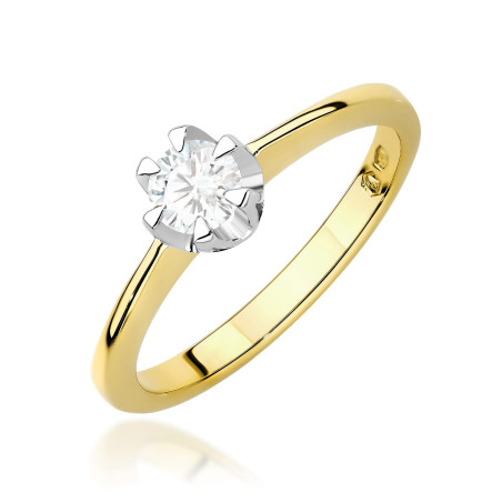 Pierścionek W0220 Diament Laboratoryjny 0,40ct żółte złoto