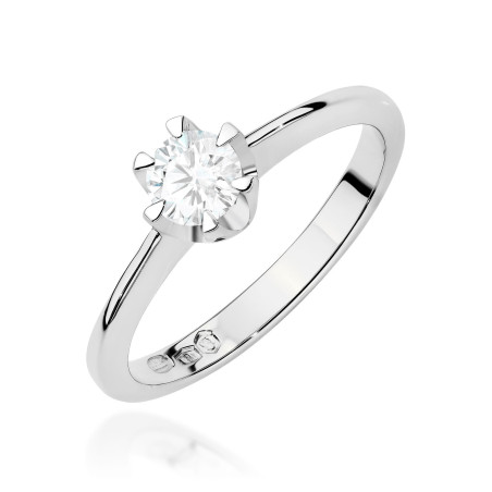 Pierścionek W0220 Diament Laboratoryjny 0,50ct białe złoto