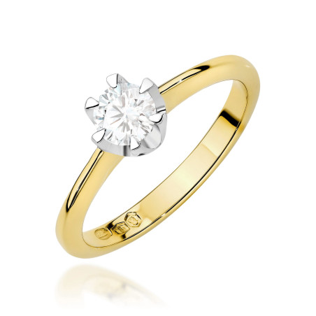 Pierścionek W0220 Diament Laboratoryjny 0,70ct żółte złoto