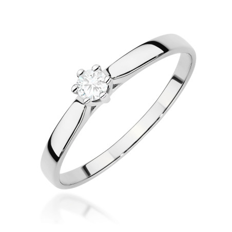 Pierścionek W0222 Diament Laboratoryjny 0,20ct białe złoto
