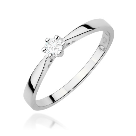 Pierścionek W0229 Diament Laboratoryjny 0,10ct białe złoto