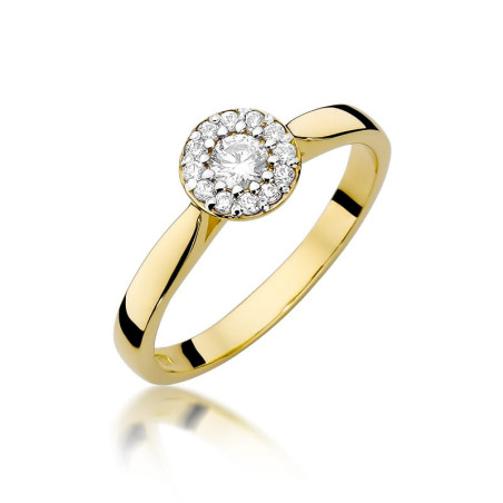 Pierścionek W362 Diament 0,12ct żółte złoto