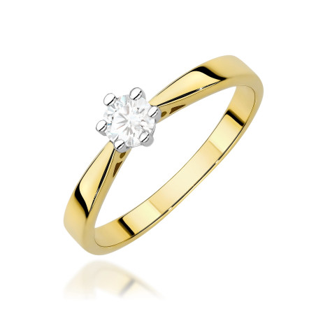 Pierścionek W0229 Diament Laboratoryjny 0,30ct żółte złoto