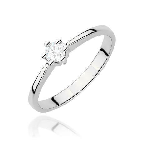 Pierścionek W0256 Diament Laboratoryjny 0,15ct białe złoto