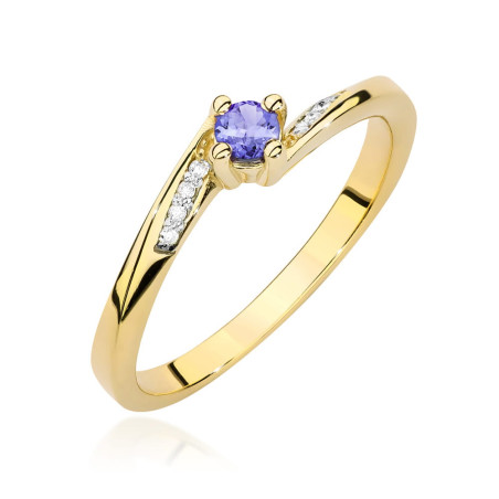 Pierścionek W0262 Tanzanit 0,15ct żółte złoto