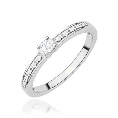 Pierścionek W0288 Diament Laboratoryjny 0,08ct białe złoto