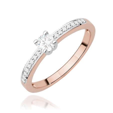 Pierścionek W0288 Diament Laboratoryjny 0,20ct różowe złoto