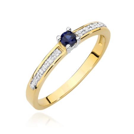 Pierścionek W0288 Szafir 0,15ct żółte złoto