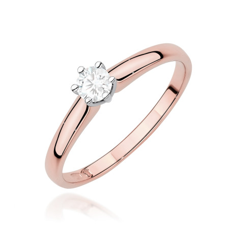 Pierścionek W0317 Diament Laboratoryjny 0,20ct różowe złoto