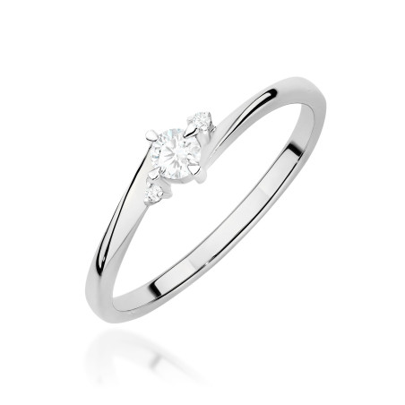 Pierścionek W0346 Diament Laboratoryjny 0,10ct białe złoto