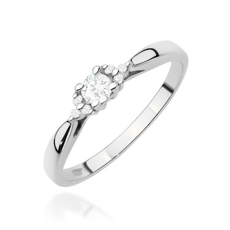Pierścionek W0428 Diament Laboratoryjny 0,10ct białe złoto