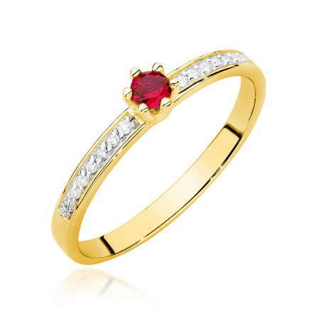 Pierścionek W0459 Rubin 0,15ct żółte złoto