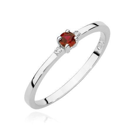 Pierścionek W0464 Rubin 0,15ct białe złoto