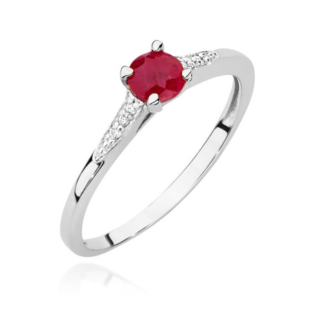 Pierścionek W0466 Rubin 0,30ct białe złoto
