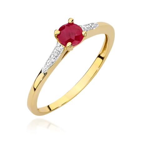 Pierścionek W0466 Rubin 0,30ct żółte złoto