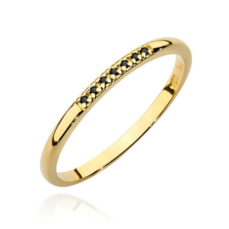 Pierścionek W0607 z diamentami żółte złoto