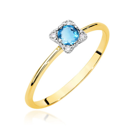 Pierścionek W0611 Topaz 0,25ct żółte złoto