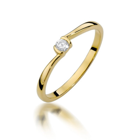Pierścionek W380 Diament 0,09ct żółte złoto