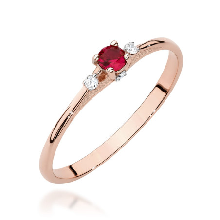 Pierścionek W0614 Rubin 0,15ct różowe złoto