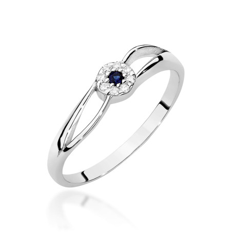 Pierścionek W0615 Szafir 0,03ct białe złoto