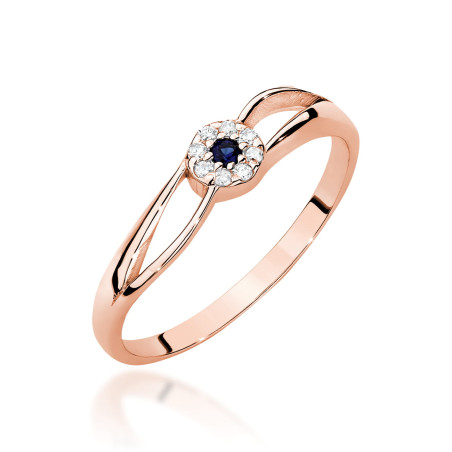 Pierścionek W0615 Szafir 0,03ct różowe złoto