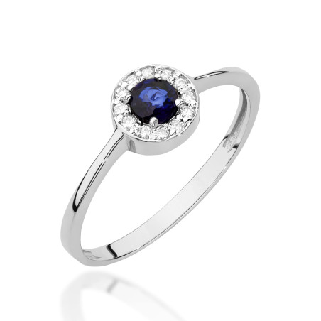 Pierścionek W0616 Szafir 0,30ct białe złoto