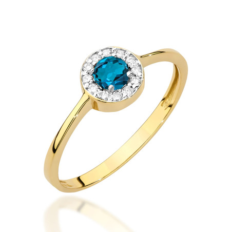 Pierścionek W0616 Topaz 0,25ct żółte złoto