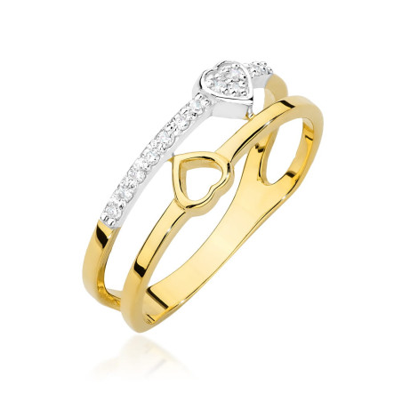 Pierścionek W0617 z diamentami żółte złoto