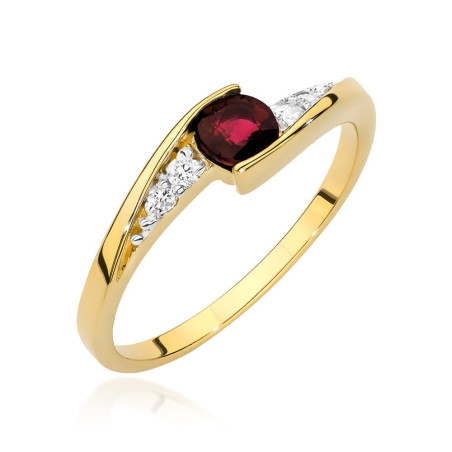 Pierścionek W0618 Rubin 0,30ct żółte złoto