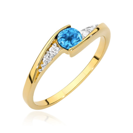 Pierścionek W0618 Topaz 0,25ct żółte złoto