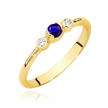 Pierścionek W0620 Szafir 0,15ct żółte złoto