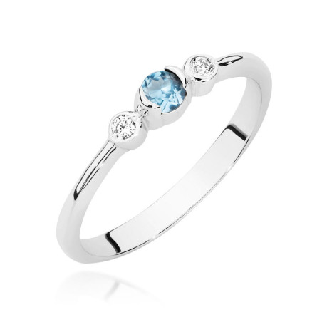 Pierścionek W0620 Topaz 0,15ct białe złoto