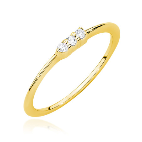 Pierścionek W0639 z diamentami żółte złoto