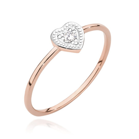 Pierścionek W0642 Diament 0,02ct różowe złoto