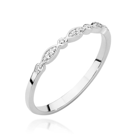 Pierścionek W0643 z diamentami białe złoto