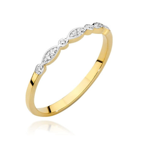Pierścionek W0643 z diamentami żółte złoto
