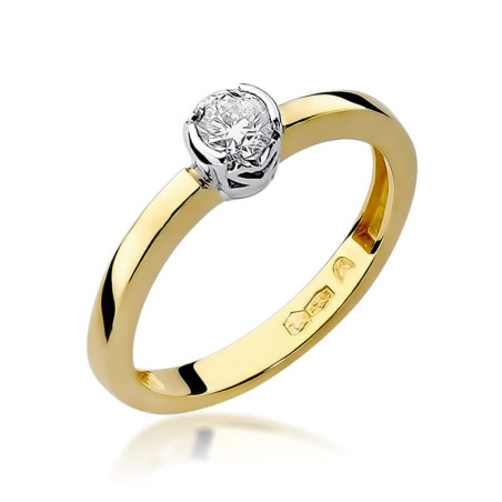 Pierścionek W131 Diament 0,30ct żółte złoto