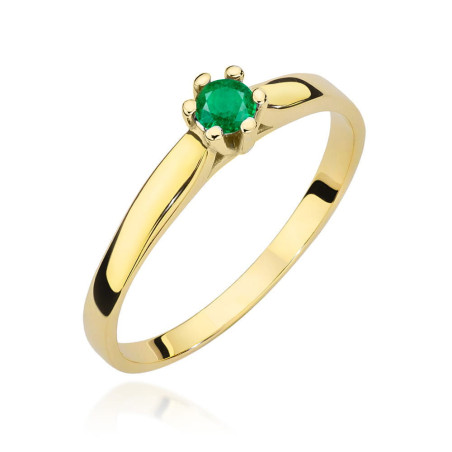 Pierścionek W222 Szmaragd 0,15ct żółte złoto