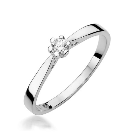 Pierścionek W229 Diament 0,08ct białe złoto