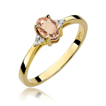 Pierścionek W301 Morganit 0,40ct żółte złoto