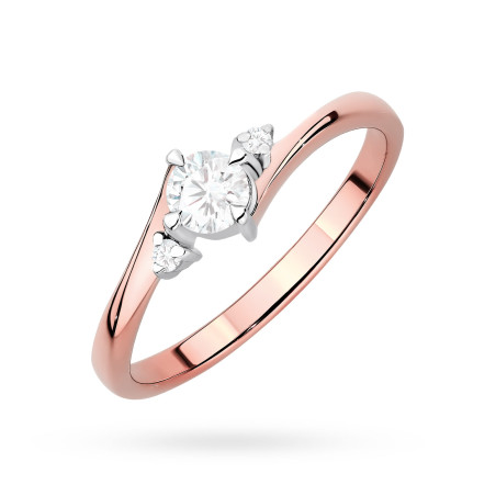 Pierścionek W3046 Diament Laboratoryjny 0,25ct różowe złoto