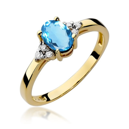 Pierścionek W308 Topaz 0,90ct żółte złoto